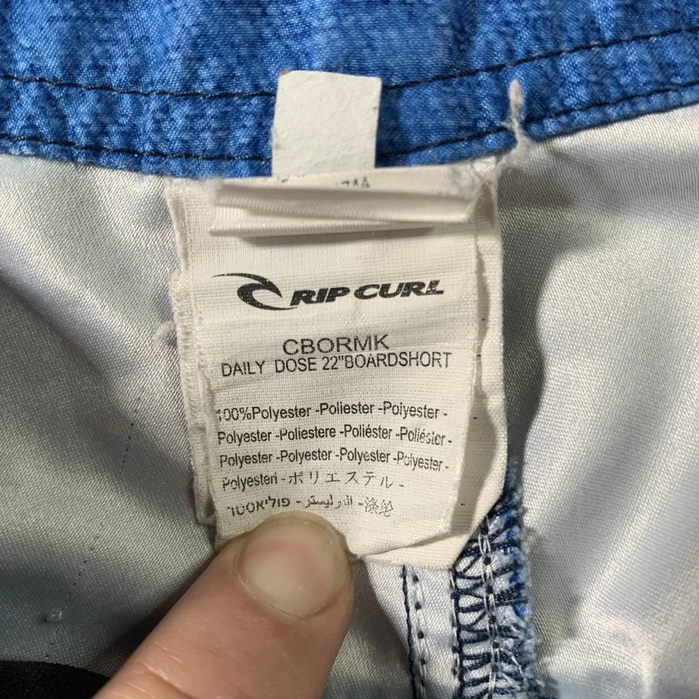 Rip Curl Vintage Y2k Board Shorts Mens Blue Surf 36x11 90s Cargo Baggy